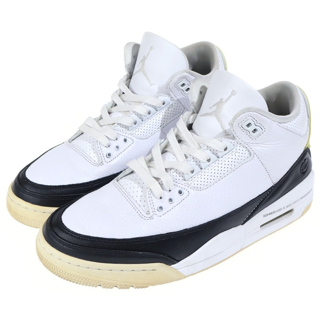 NIKE(ナイキ) ×FRAGMENT DESIGN AIR JORDAN3 RETRO SP フラグメントデザイン エアジョーダン3 ミッドカットスニーカー ホワイト/ブラック US9.5/27.5cm DA3595-100