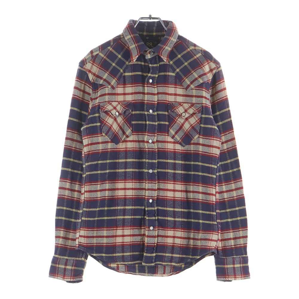 RRL(ダブルアールエル) チェック柄ウエスタンフランネルシャツ レッド