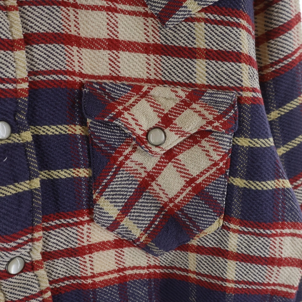 RRL(ダブルアールエル) チェック柄ウエスタンフランネルシャツ レッド