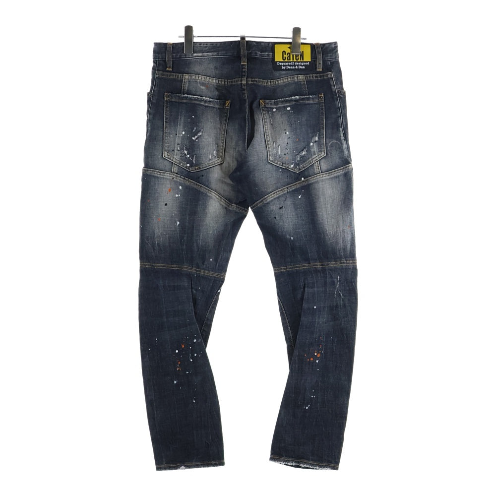 DSQUARED2(ディースクエアード) 15AW Slim Jean スリムジーンズ ダメージ加工 ペイント デニムパンツ インディゴ S71LB0004 S30342