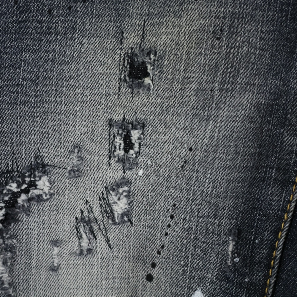 DSQUARED2(ディースクエアード) 15AW Slim Jean スリムジーンズ ダメージ加工 ペイント デニムパンツ インディゴ S71LB0004 S30342