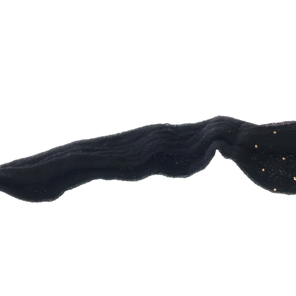 SAINT LAURENT PARIS(サンローランパリ) Petite Cravate Plume Scarf プティー スタッズ クラヴァット ウールスカーフ ボウタイ ブラック レディース