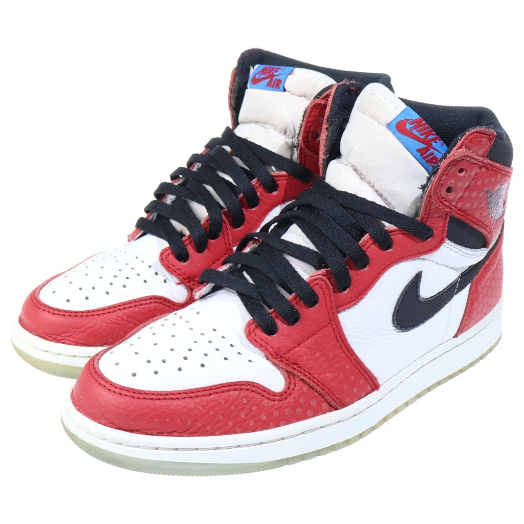 NIKE(ナイキ) AIR JORDAN 1 RETRO HIGH ORIGIN STORY エアジョーダン 1 レトロ オリジナル ストーリー ハイカットスニーカー レッド/ホワイト US8.5/26.5cm 555088-602
