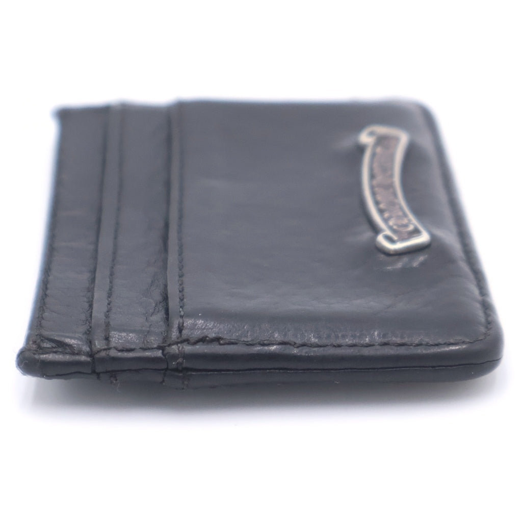CHROME HEARTS(クロムハーツ) DOUBLE SIDE ダブルサイド スクロールラベル付レザーカードケース ブラック