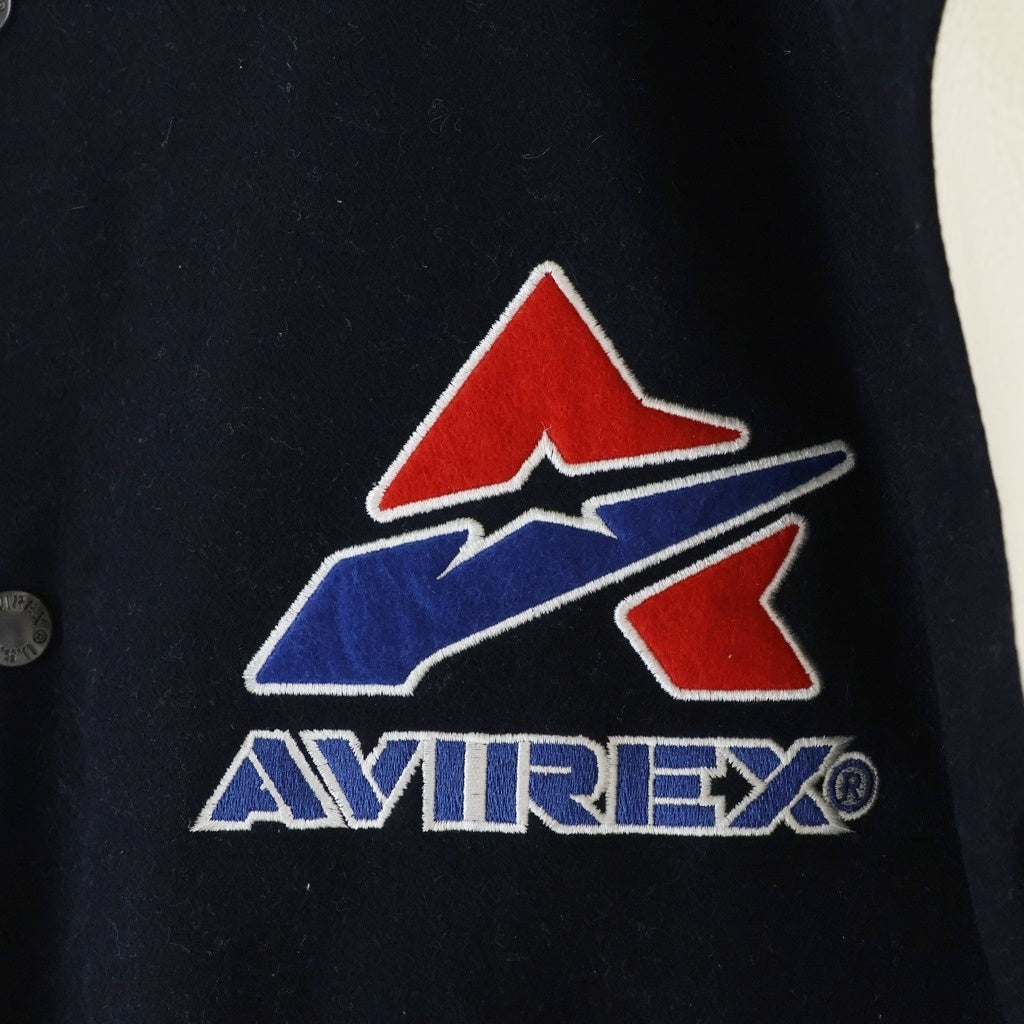 AVIREX(アヴィレックス) ×MLB SUBWAY SERIES STADIUM JACKET サブウェイ シリーズ ロゴ刺繍 ジップアップ スタジアムジャケット スタジャン ネイビー 783-3252050