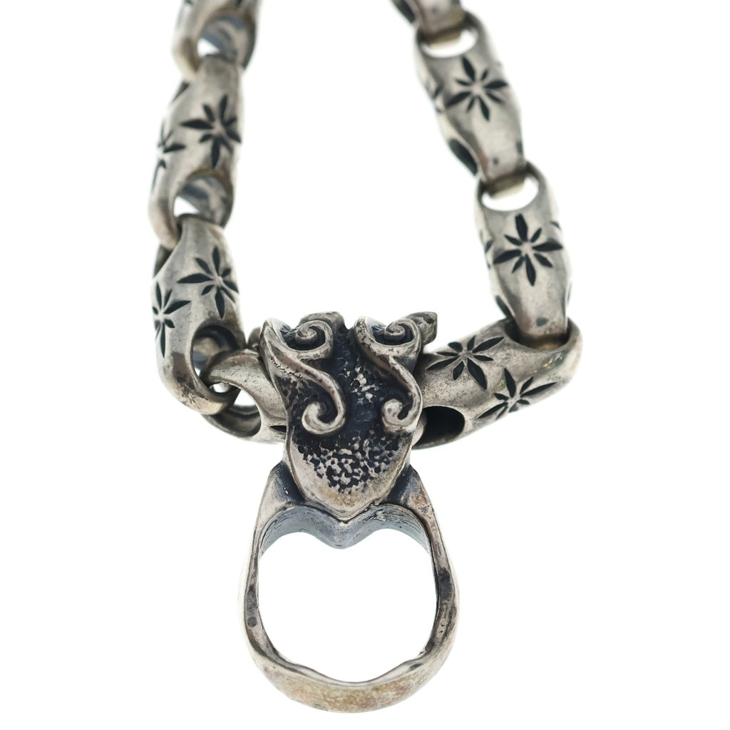 Bill Wall Leather/BWL(ビルウォールレザー) MID STAR W/STONE T-BAR NECKLACE ミッドスター Wストーン Tバーネックレス シルバー