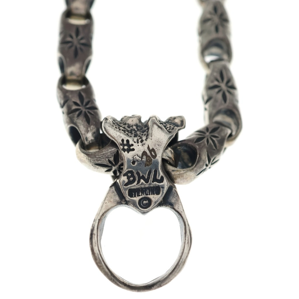 Bill Wall Leather/BWL(ビルウォールレザー) MID STAR W/STONE T-BAR NECKLACE ミッドスター Wストーン Tバーネックレス シルバー