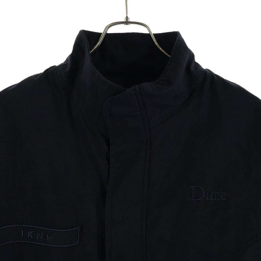 Dime(ダイム) Military I Know Jacket ミリタリーアイノウジャケット ロゴ刺繍 ジップアップジャケット ブルゾン ブラック