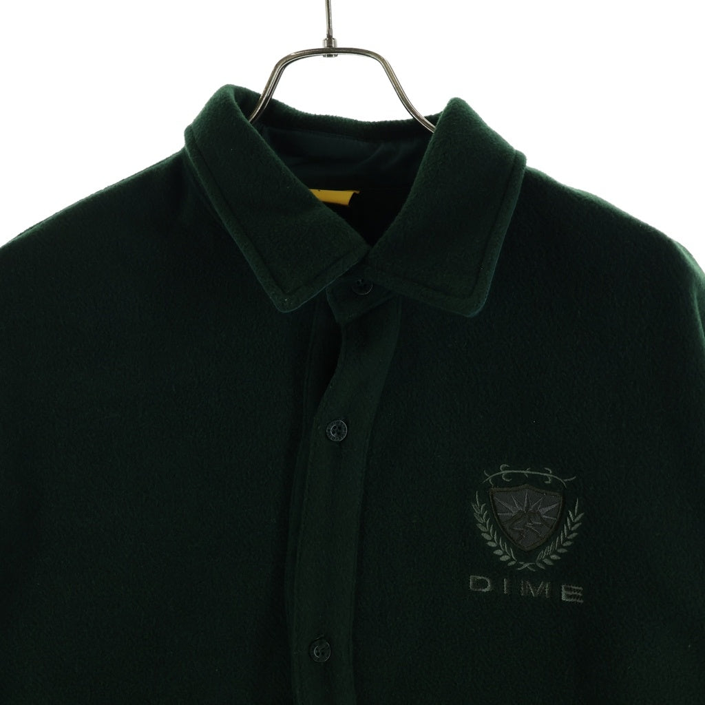 Dime(ダイム) Crest Shirt クレストロゴ刺繍長袖ウールシャツ グリーン