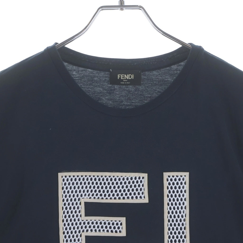 FENDI(フェンディ) メッシュFFロゴ 半袖Tシャツ カットソー ブラック FAF532 A78M