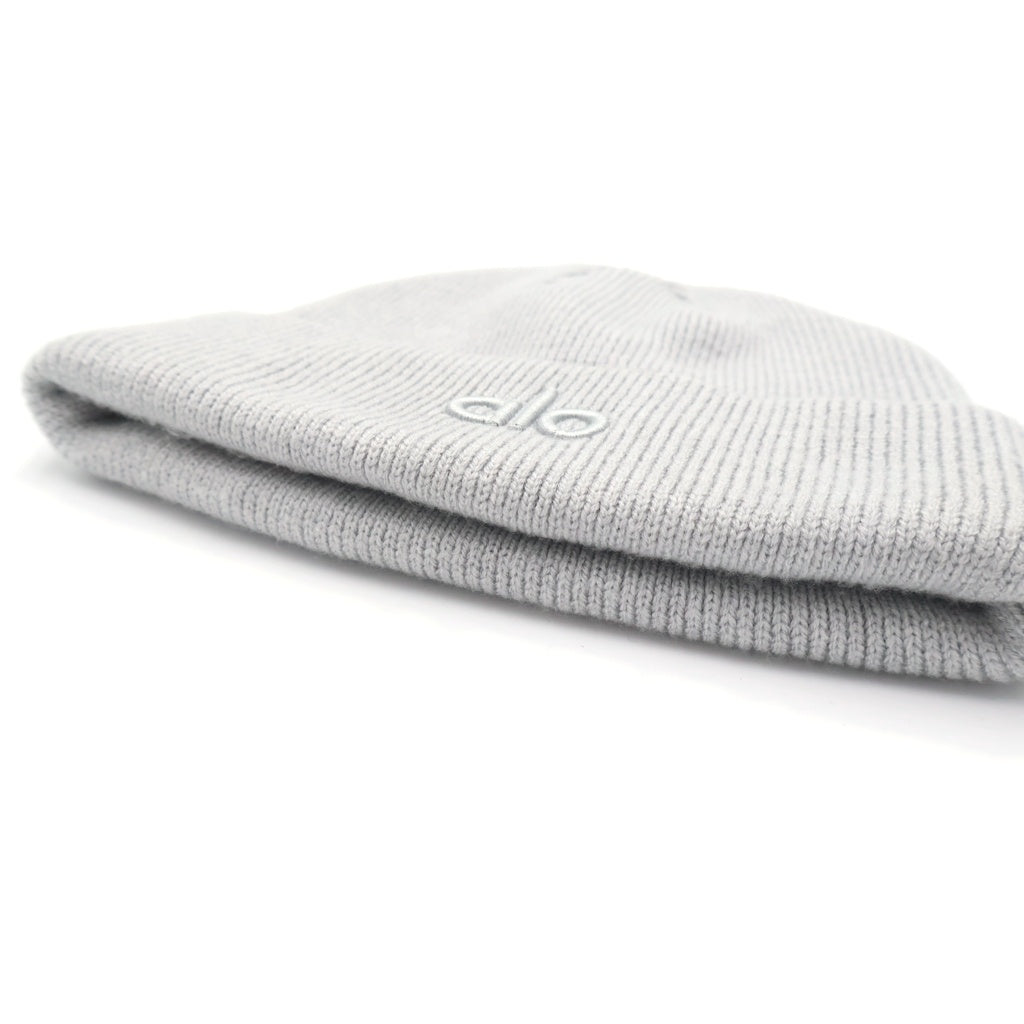 Alo Yoga(アローヨガ) Logo Embroidery Beanie ロゴ刺繍 ビーニー グレー