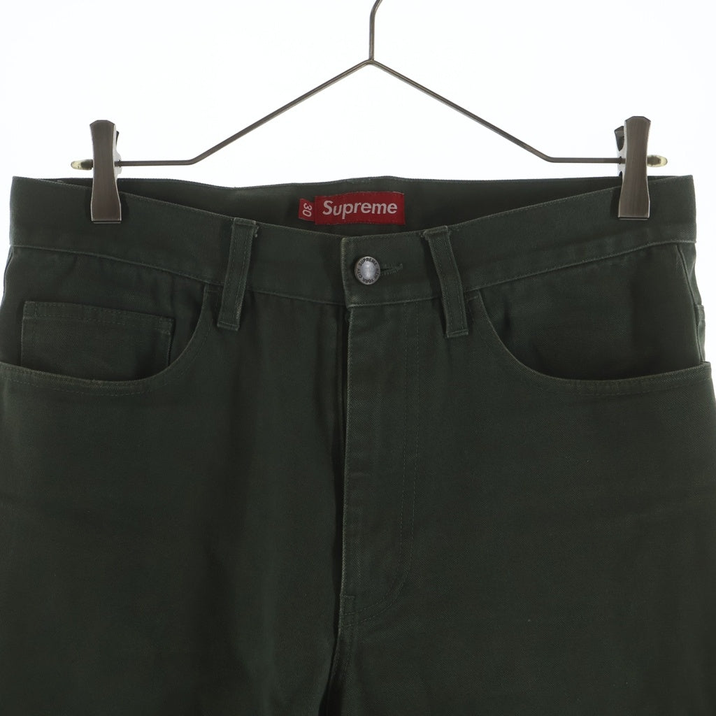SUPREME(シュプリーム) ジッパーフライ スリムストレート デニムパンツ カーキ