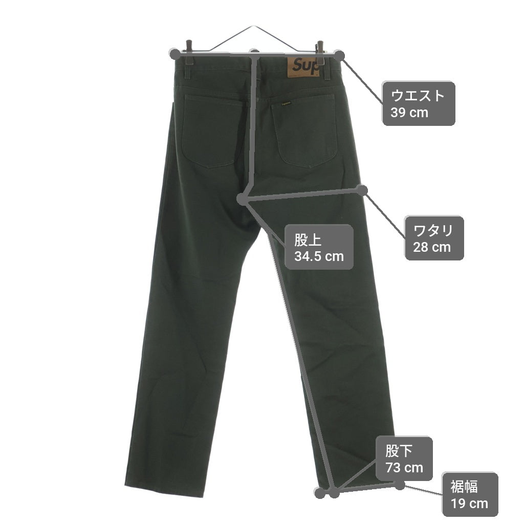 SUPREME(シュプリーム) ジッパーフライ スリムストレート デニムパンツ カーキ