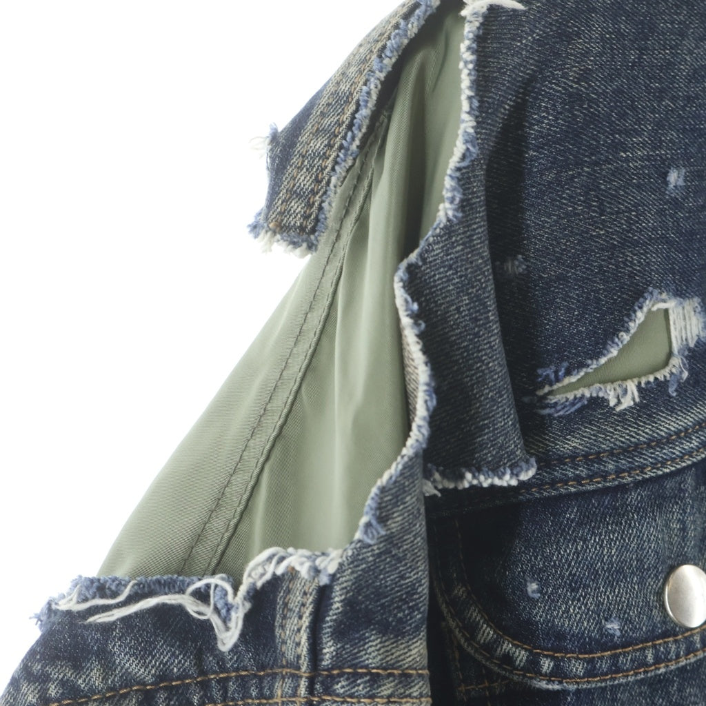 MAISON MIHARAYASUHIRO(メゾンミハラヤスヒロ) 24AW Flight Jacket Layered Denim Jacket デザインフライトジャケット レイヤード デニムジャケット インディゴ J13BL121