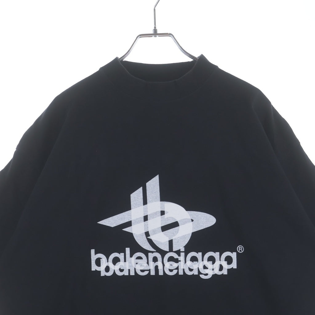 BALENCIAGA(バレンシアガ) 23AW レイヤードスポーツロゴ クルーネック半袖Tシャツカットソー ブラック 739028 TPVF2