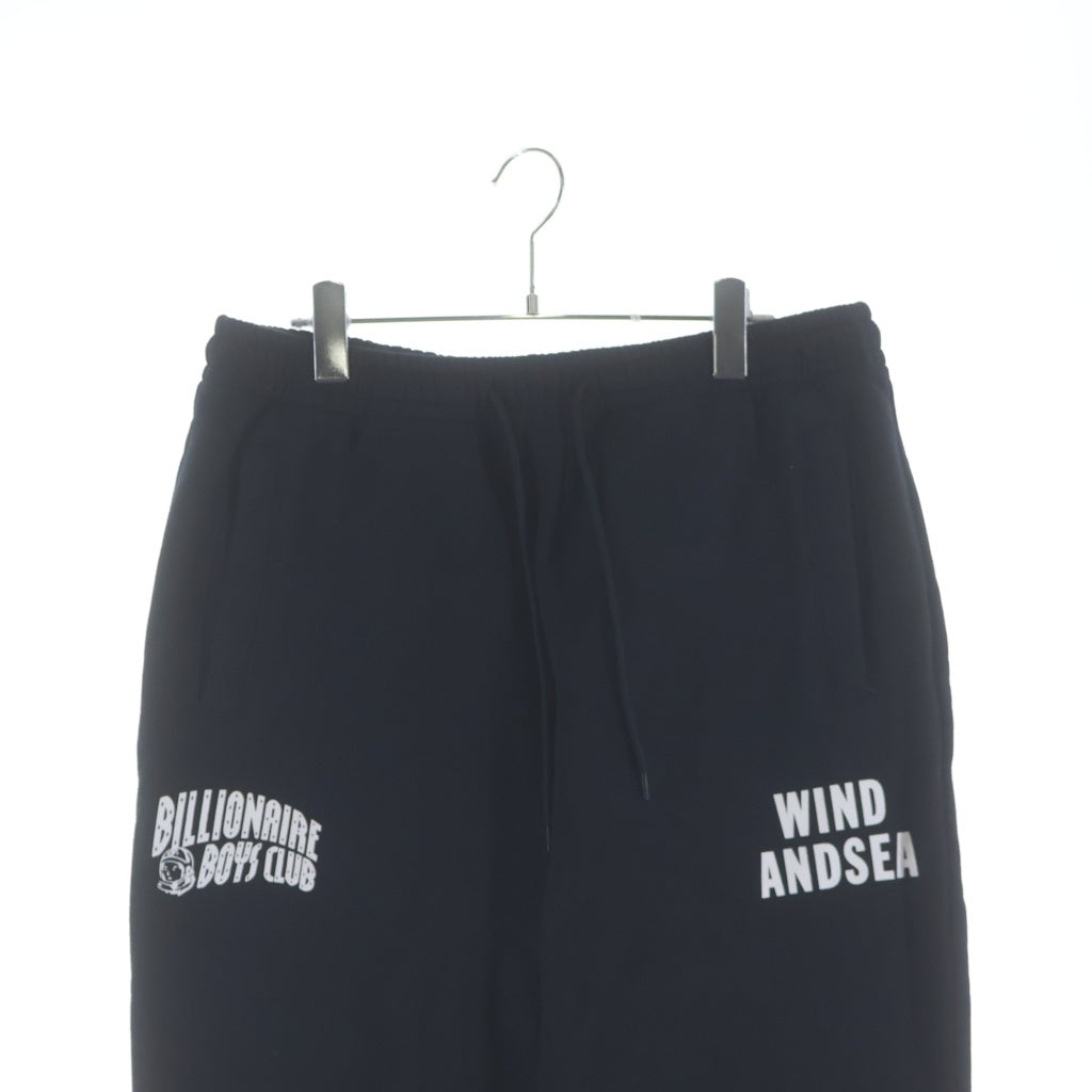 WIND AND SEA(ウィンダンシー) × BILLIONAIRE BOYS CLUB SWEAT PANTS ビリオネアボーイズクラブ ロゴプリント スウェットパンツ ブラック BBCJP205SP001