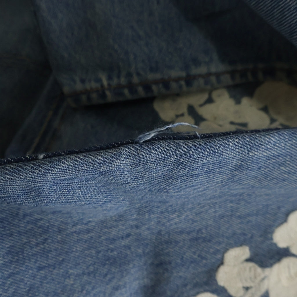 DENIM TEARS(デニムティアーズ) ×Levi's 501 Denim Pants リーバイス501 花柄 チェーンステッチ デニムパンツ ジーンズ インディゴ DT-S22-0000-010
