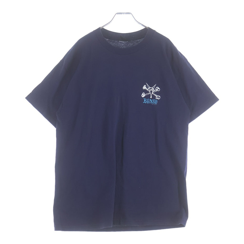 POWELL PERALTA(パウエルペラルタ) 90s RAT BONES TEE 黒タグ ラットボーンズ プリント クルーネック 半袖Tシャツ カットソー ネイビー