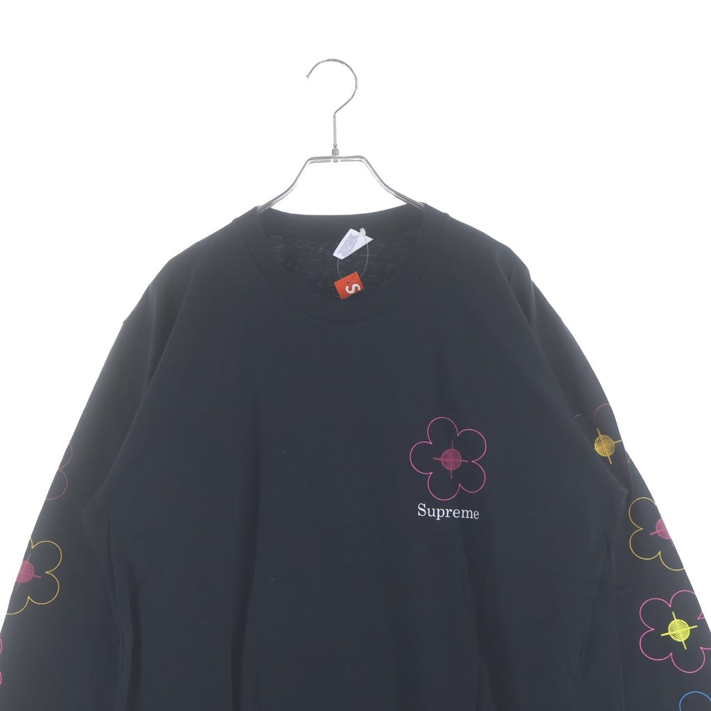 SUPREME(シュプリーム) 17SS Been Hit L/S Tee ビーンヒット フラワープリント クルーネック 長袖Tシャツ ブラック