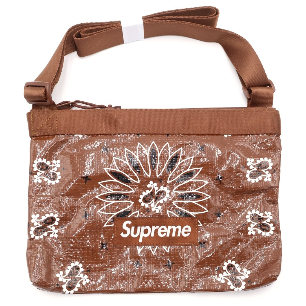 SUPREME(シュプリーム) 22SS Bandana Tarp Side Bag バンダナタープ サイドショルダーバッグ ブラウン レディース