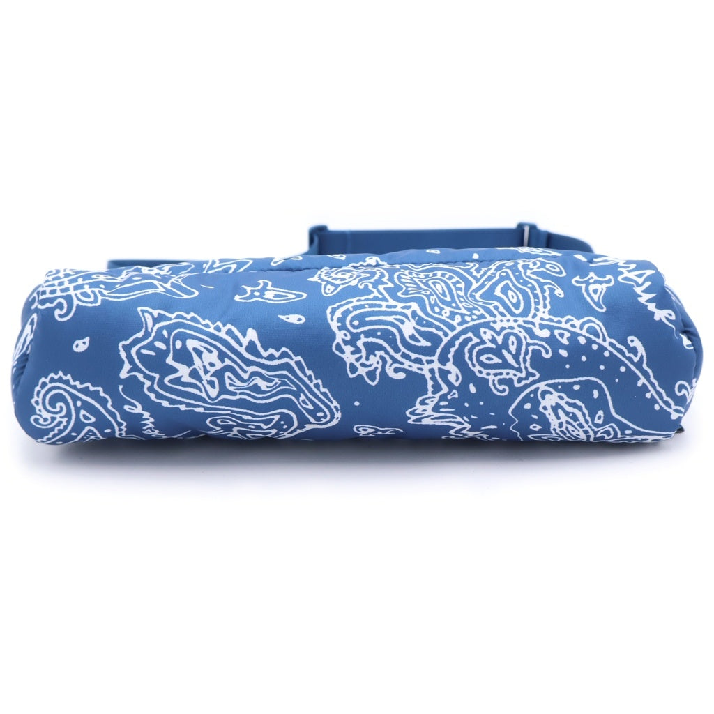 SUPREME(シュプリーム) 22AW Puffer Pouch ペイズリー パファー ラウンドジップ ポーチ ブルー レディース