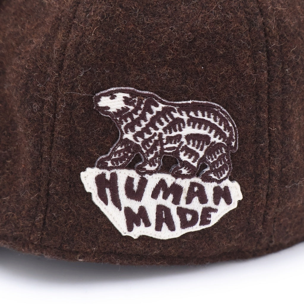 HUMAN MADE(ヒューマンメイド) ウール ロゴ刺繍 8パネル キャップ ブラウン