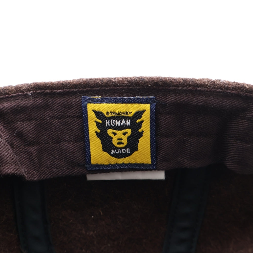 HUMAN MADE(ヒューマンメイド) ウール ロゴ刺繍 8パネル キャップ ブラウン