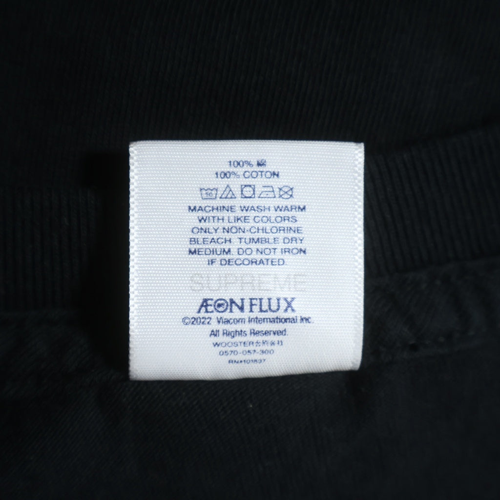 SUPREME(シュプリーム) 22SS ×AEON FLUX L/S Tee フロントプリントクルーネック長袖Tシャツ カットソー ロンT ブラック