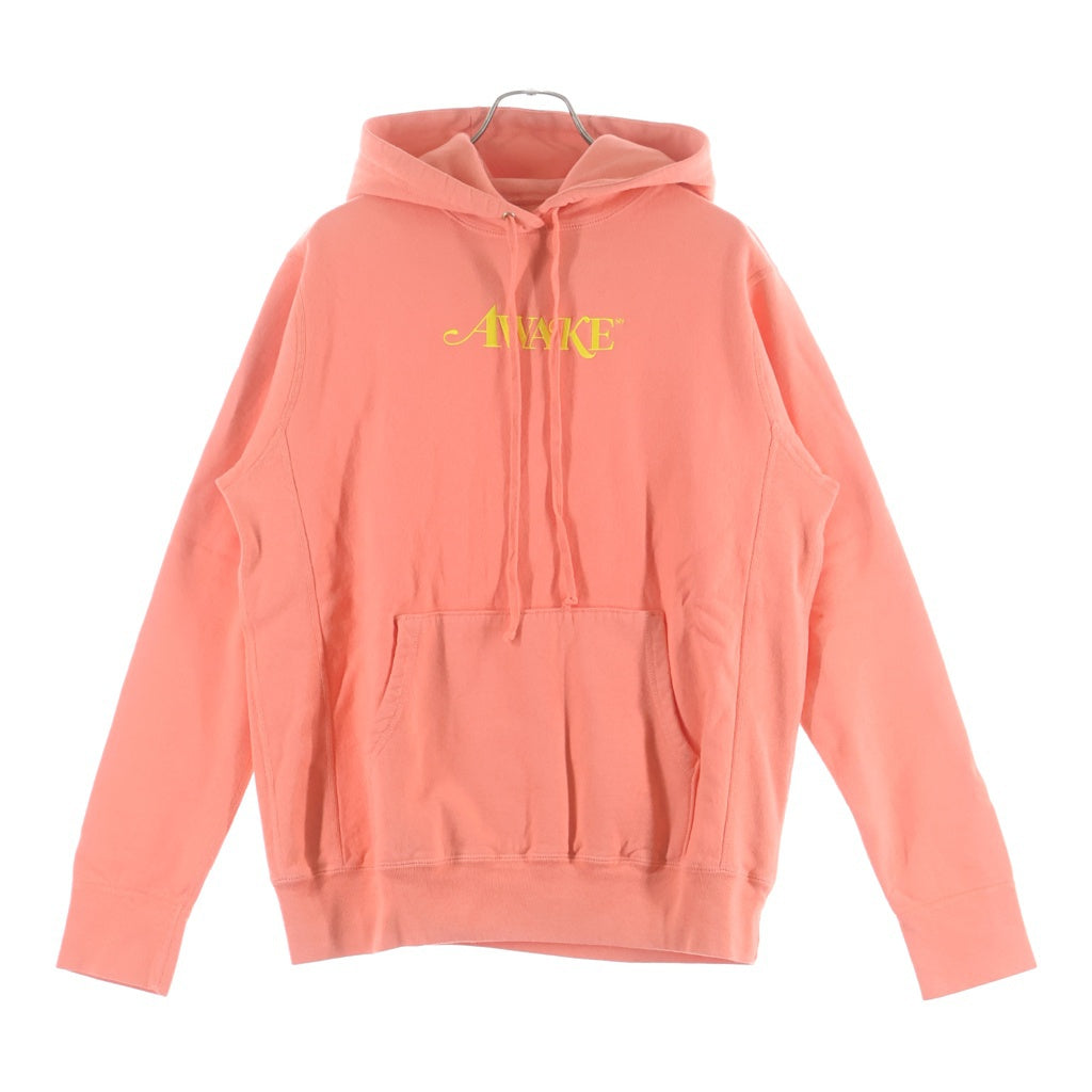 AWAKE NY(アウェイク ニューヨーク) CLASSIC LOGO EMBROIDERED HOODIE ロゴ刺繍 プルオーバーパーカーフーディー オレンジ