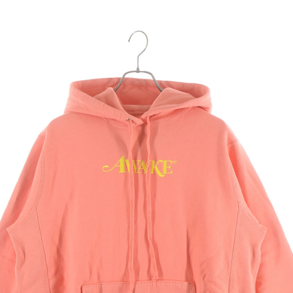 AWAKE NY(アウェイク ニューヨーク) CLASSIC LOGO EMBROIDERED HOODIE ロゴ刺繍 プルオーバーパーカーフーディー オレンジ