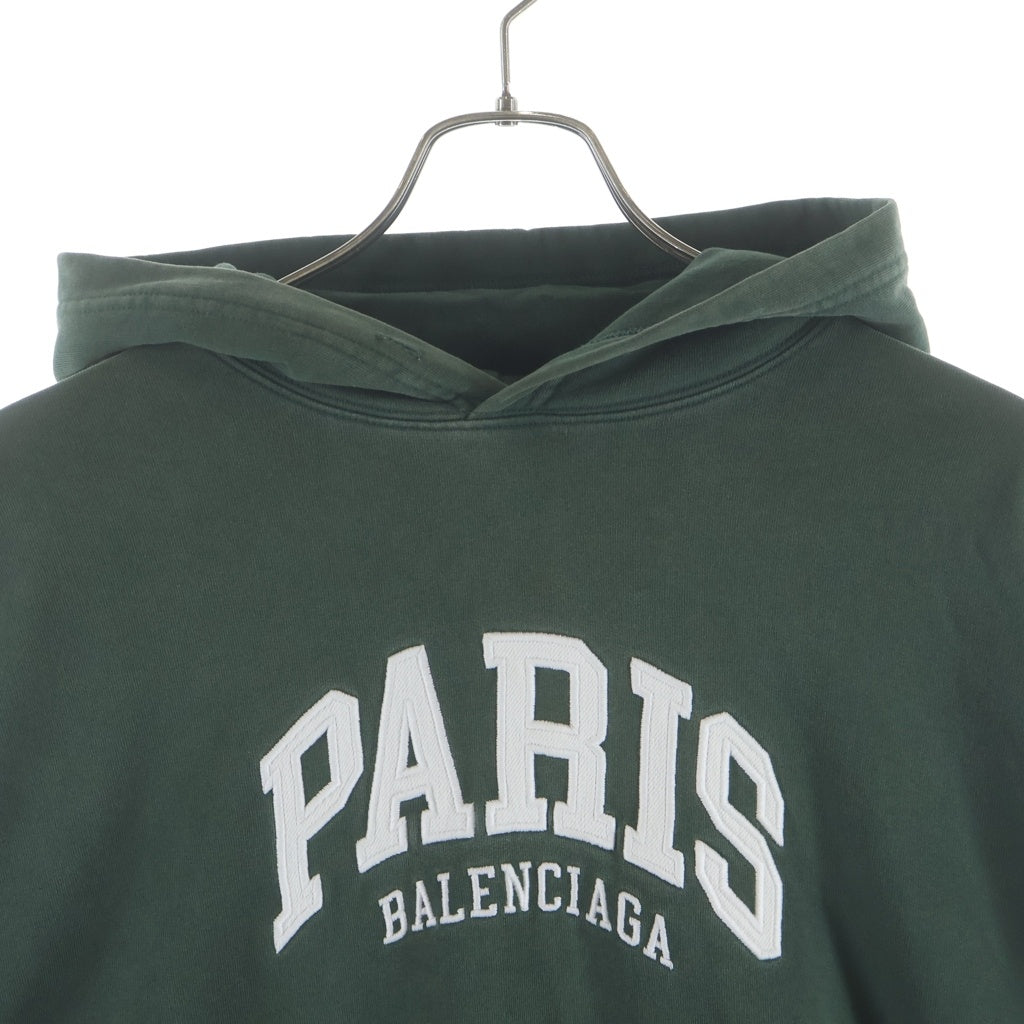 BALENCIAGA(バレンシアガ) 22SS PARIS Hoodie パリス フロントロゴ刺繍 プルオーバーパーカー フーディー グリーン 674986 TLVL8