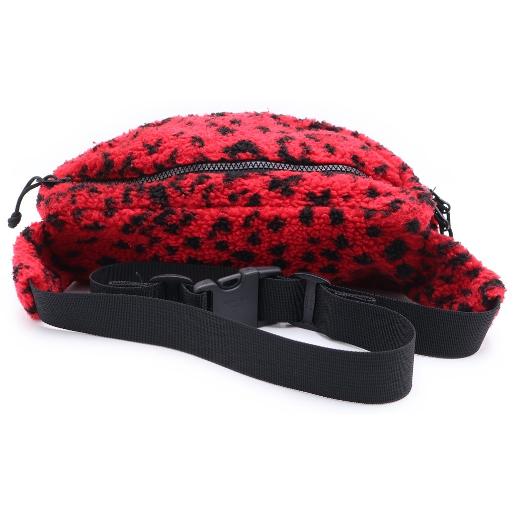 SUPREME(シュプリーム) 17AW Leopard Fleece Waist Bag レオパード柄 フリース ウェストバッグ レッド/ブラック
