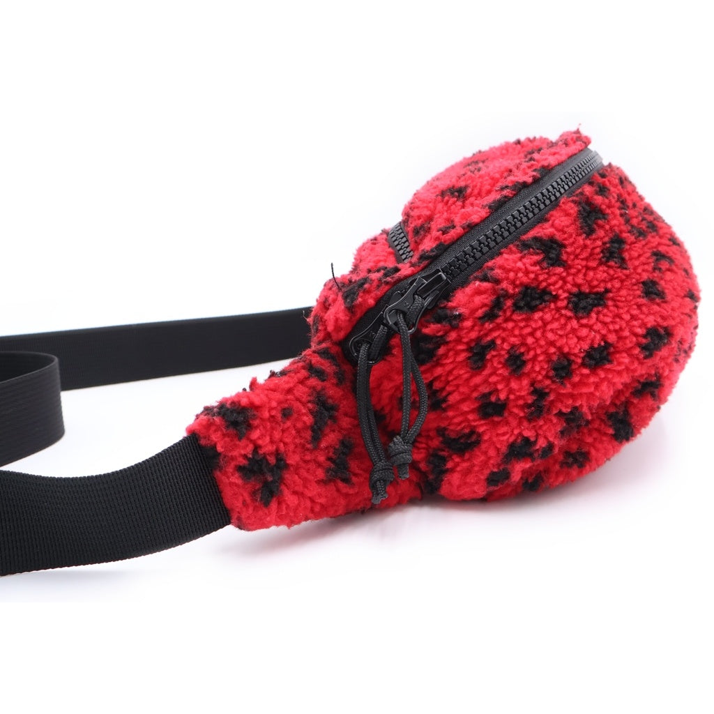 SUPREME(シュプリーム) 17AW Leopard Fleece Waist Bag レオパード柄 フリース ウェストバッグ レッド/ブラック