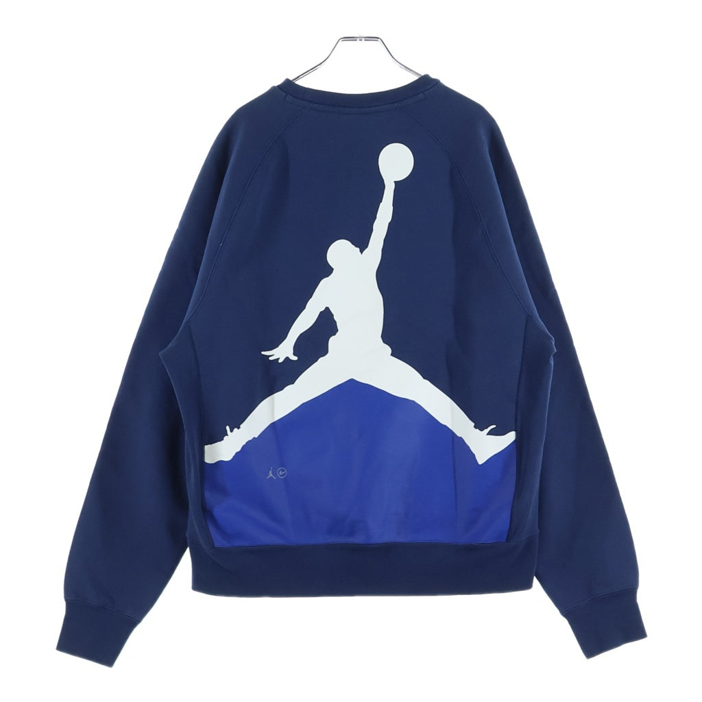 NIKE(ナイキ) 20AW ×Fragment Design JORDAN BRAND AS M J FG FLC CREW フラグメント ロゴプリント クルーネックスウェット トレーナー ネイビー DA2990-414
