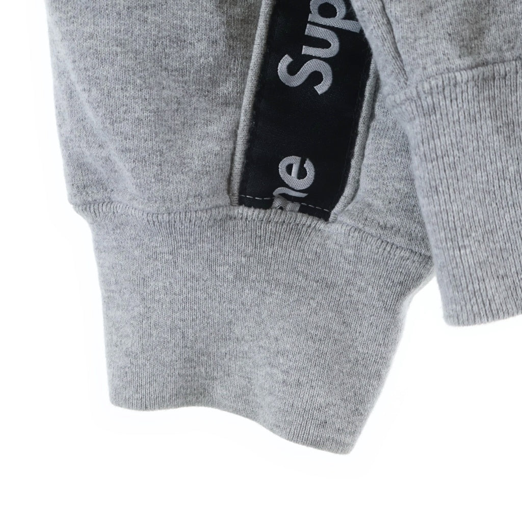 SUPREME(シュプリーム) 19AW Text Stripe Zip Up Hooded Sweatshirt テキストストライプ ロゴ スウェット ジップアップ パーカー グレー