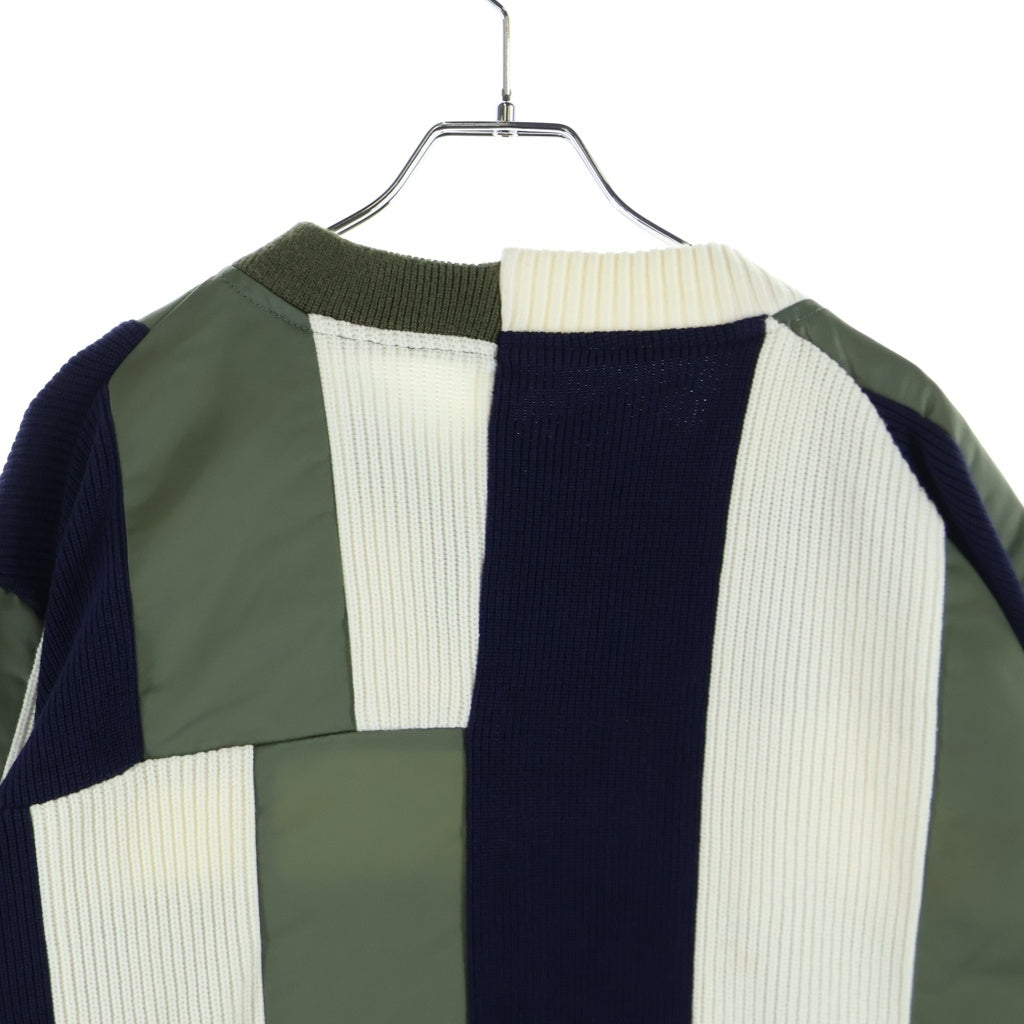Sacai(サカイ) 21SS Hank Willis Thomas ニット切替 ナイロンライダース ジャケット マルチ 21-02453M