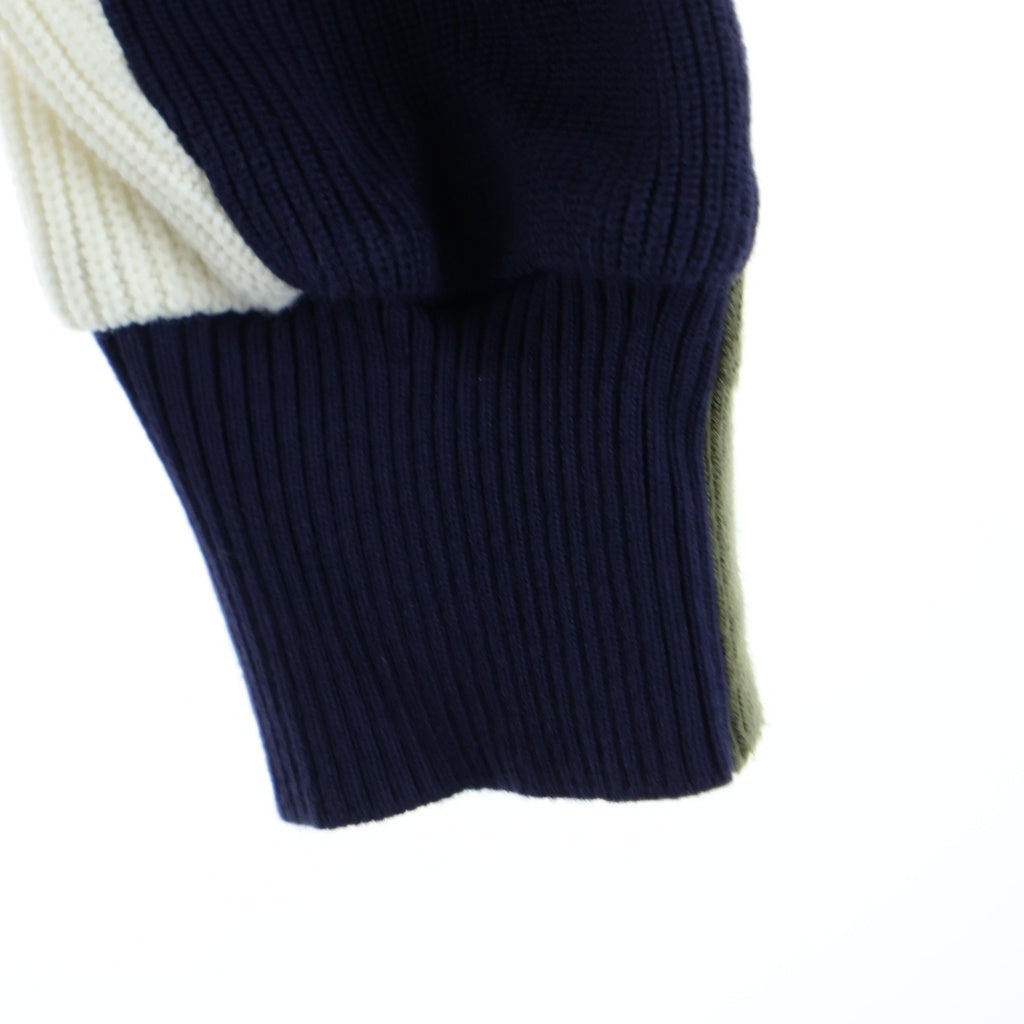 Sacai(サカイ) 21SS Hank Willis Thomas ニット切替 ナイロンライダース ジャケット マルチ 21-02453M