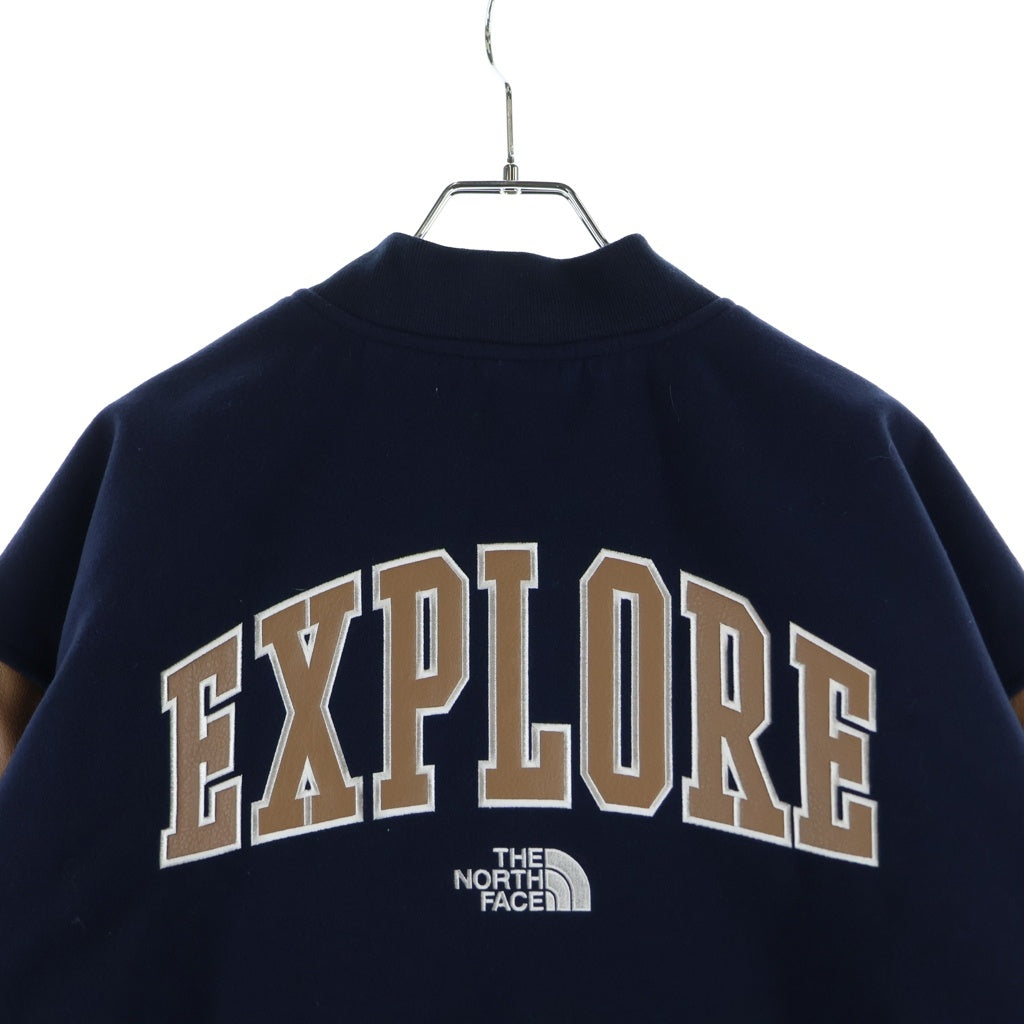 THE NORTH FACE(ザノースフェイス) MA-1 VARSITY HEAT JACKET ロゴ刺繍 バーシティー ヒット ジャケット ネイビー/ブラウン NJ3NR59K