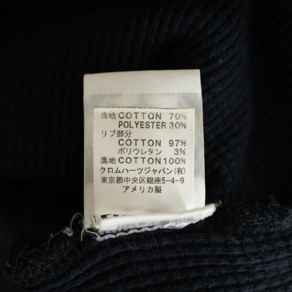 CHROME HEARTS(クロムハーツ) OLD SWTSHRT HD ZIP オールド アメリカンフラッグ 星条旗 ホースシュープリント 裏地サーマル ジップアップパーカー ブラック