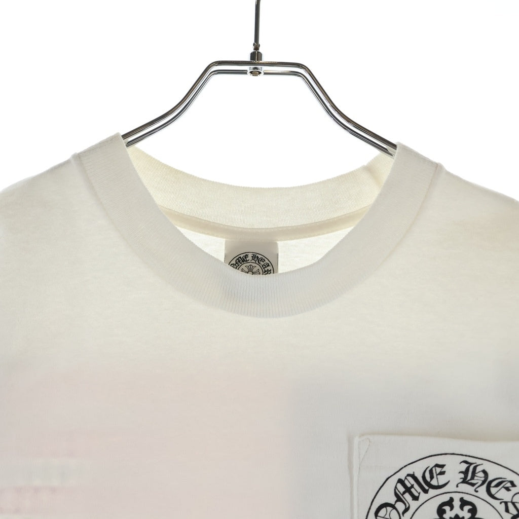 CHROME HEARTS(クロムハーツ) OLD AMERICAN FLAG TEE オールド アメリカンフラッグTシャツ 星条旗 ホースシュープリント 半袖カットソー ホワイト
