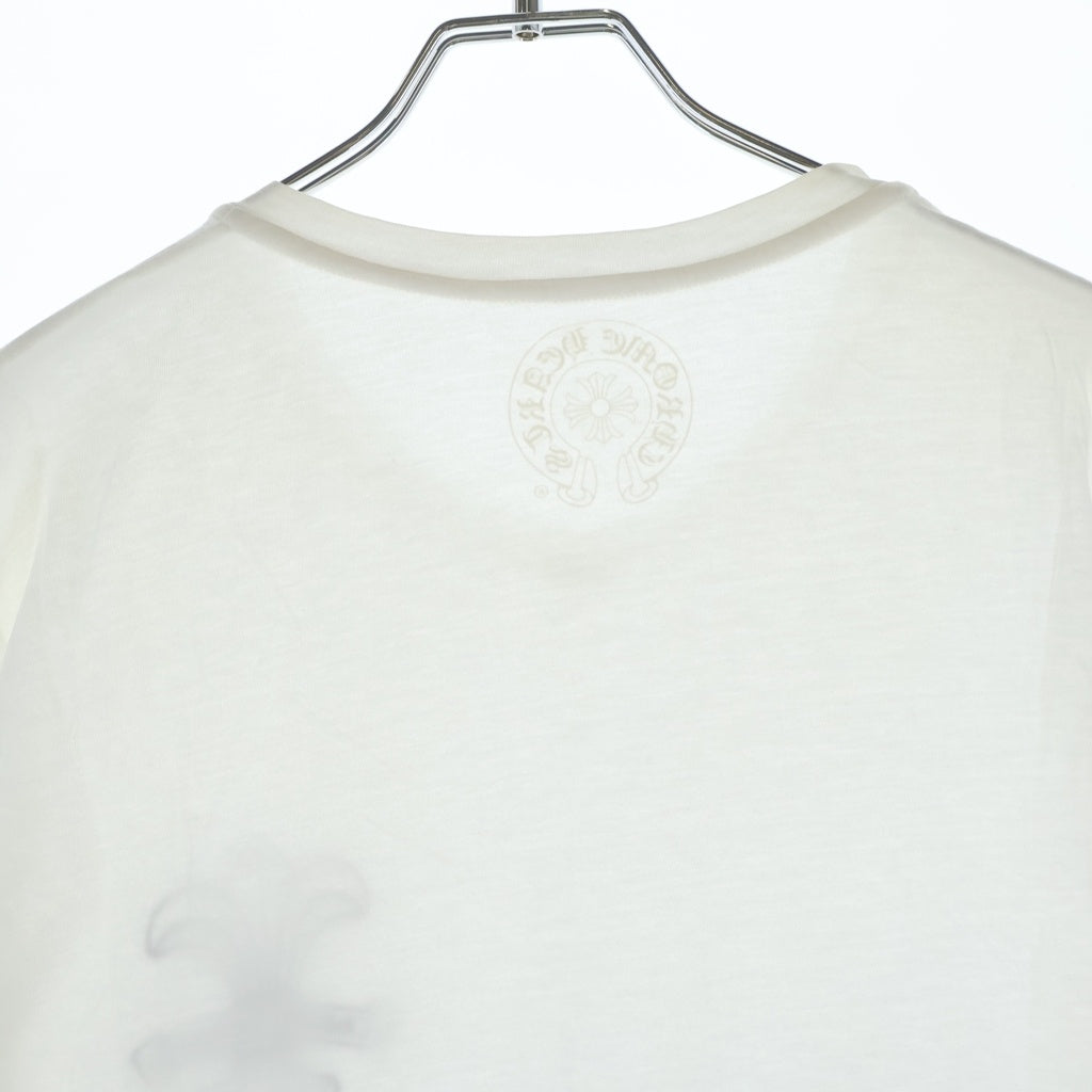 CHROME HEARTS(クロムハーツ) BSフレア プリント Vネック 半袖Tシャツ カットソー ブラック/ホワイト