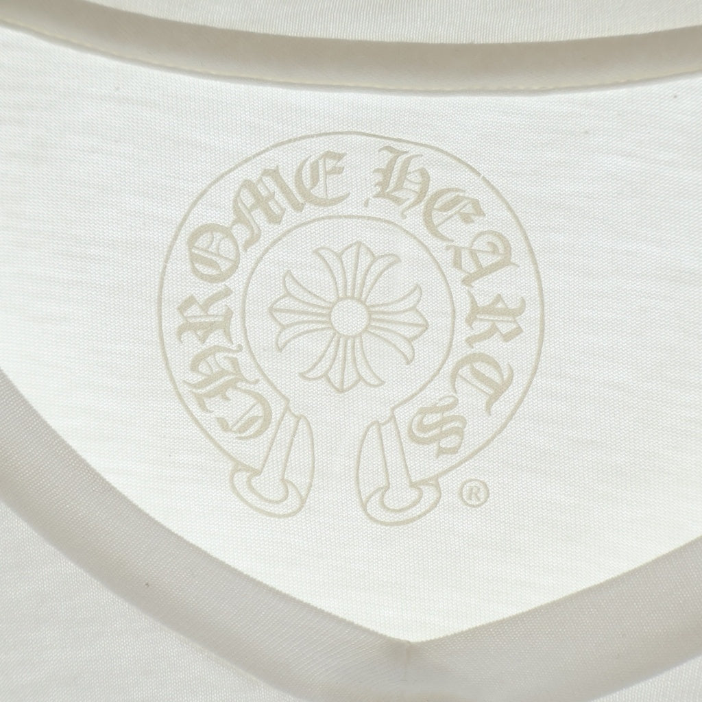 CHROME HEARTS(クロムハーツ) BSフレア プリント Vネック 半袖Tシャツ カットソー ブラック/ホワイト
