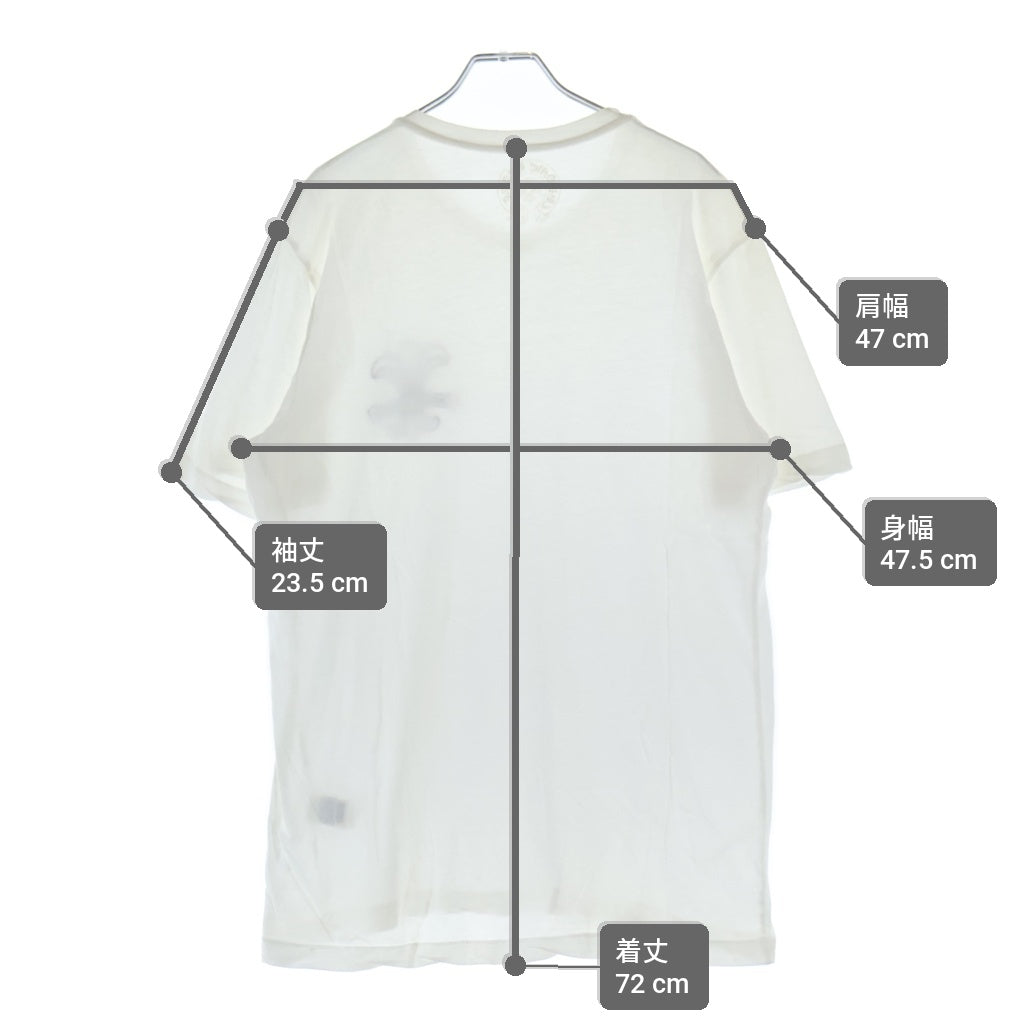 CHROME HEARTS(クロムハーツ) BSフレア プリント Vネック 半袖Tシャツ カットソー ブラック/ホワイト