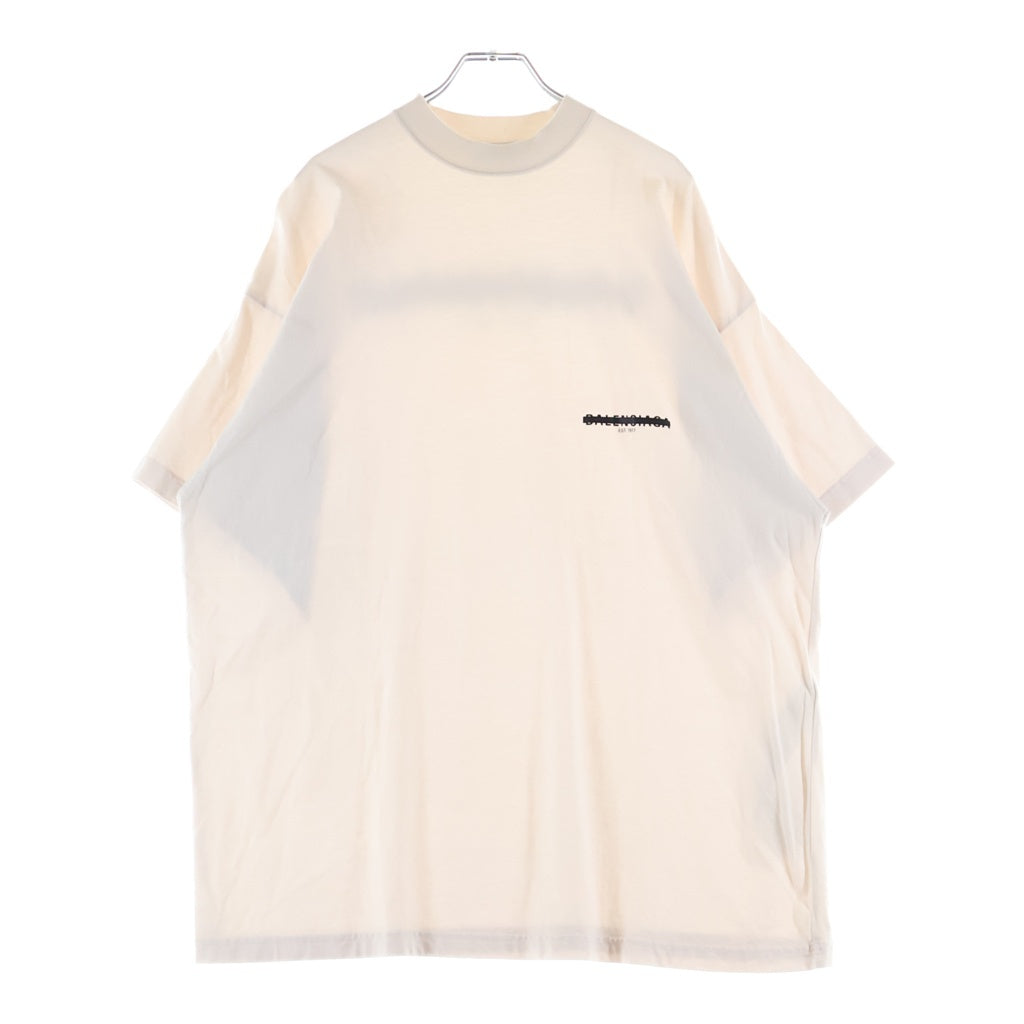 BALENCIAGA(バレンシアガ) STRIKE 1917 OVERSIZED T-SHIRT 両面ロゴプリント 半袖Tシャツ カットソー ホワイト 694576 TMVJ6