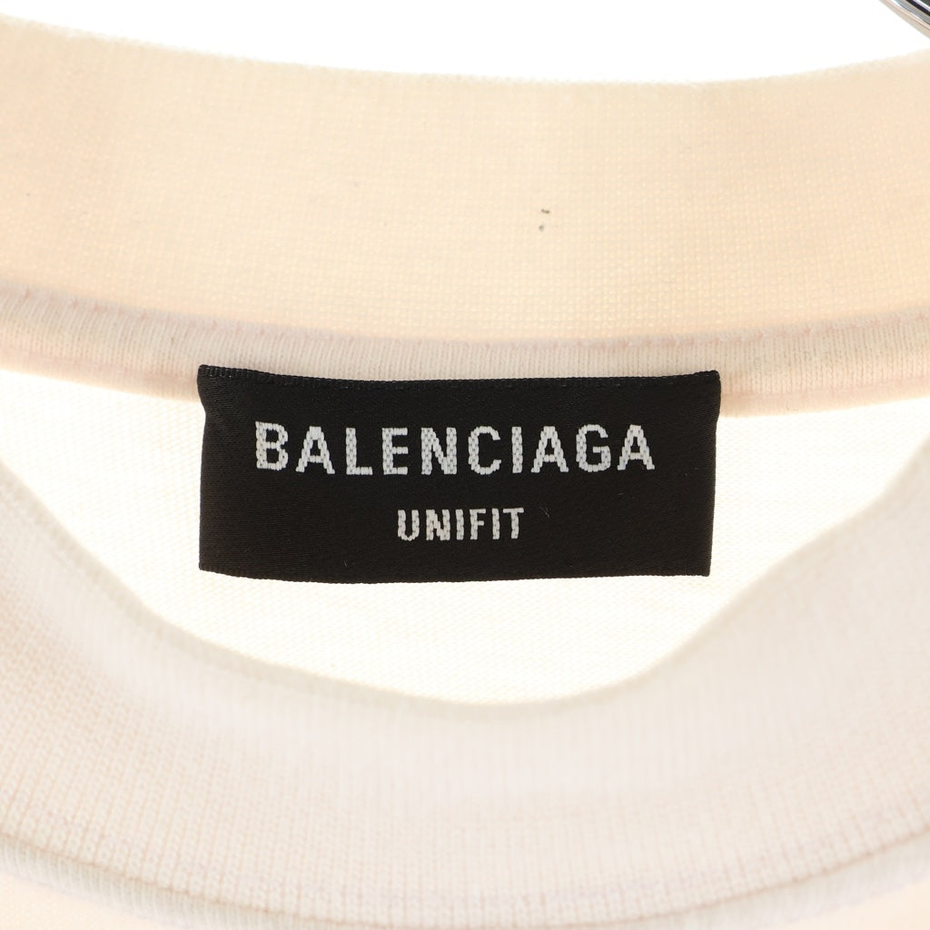 BALENCIAGA(バレンシアガ) STRIKE 1917 OVERSIZED T-SHIRT 両面ロゴプリント 半袖Tシャツ カットソー ホワイト 694576 TMVJ6