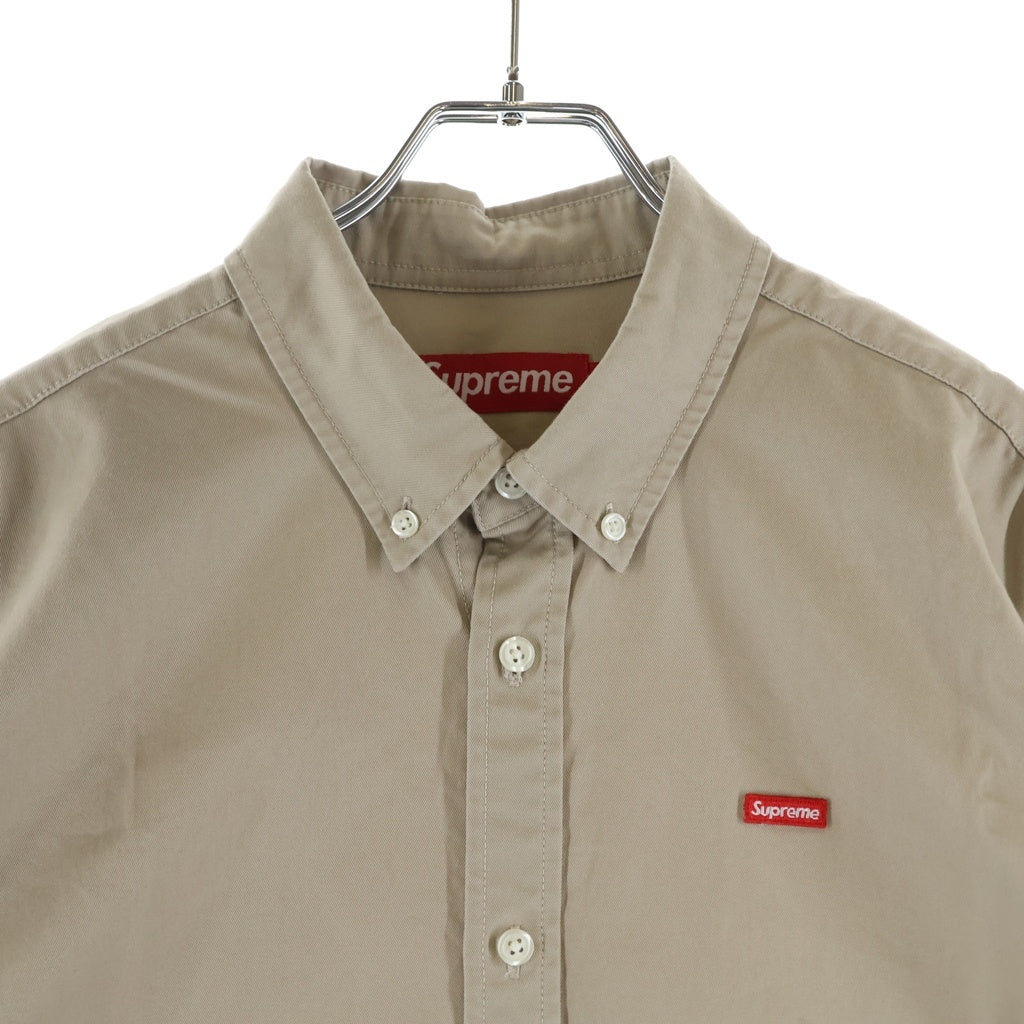 SUPREME(シュプリーム) 24SS Small Box Shirt スモールボックスロゴ刺繍 長袖シャツ ベージュ