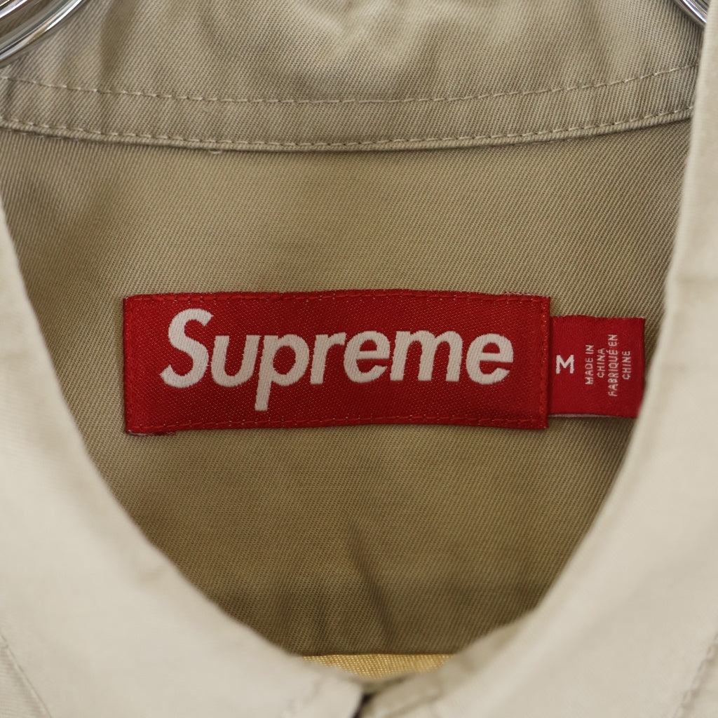 SUPREME(シュプリーム) 24SS Small Box Shirt スモールボックスロゴ刺繍 長袖シャツ ベージュ