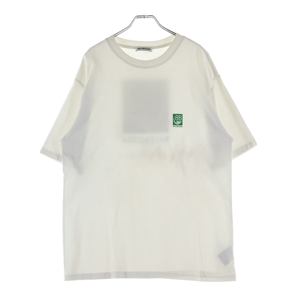 BALENCIAGA(バレンシアガ) BBロゴ 両面プリント 半袖Tシャツ カットソー ホワイト 594599 THV63