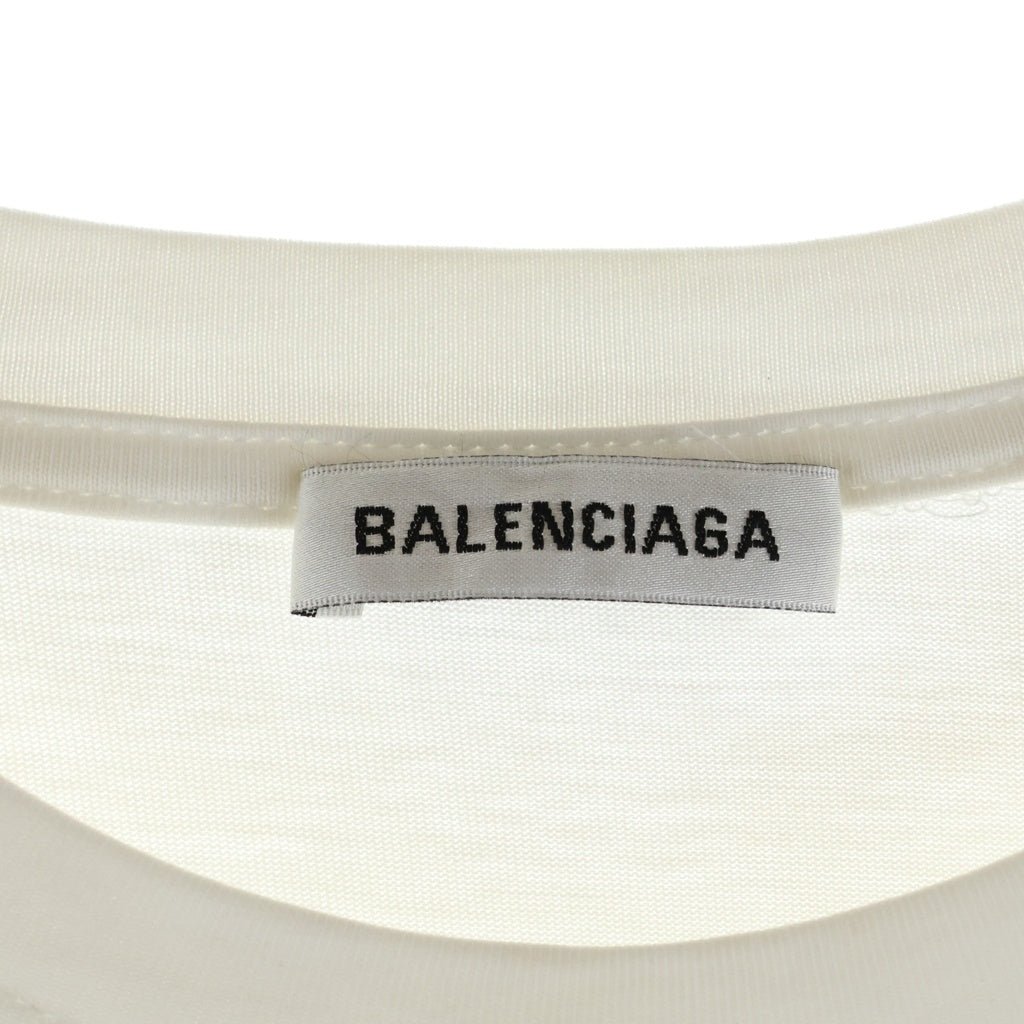 BALENCIAGA(バレンシアガ) BBロゴ 両面プリント 半袖Tシャツ カットソー ホワイト 594599 THV63