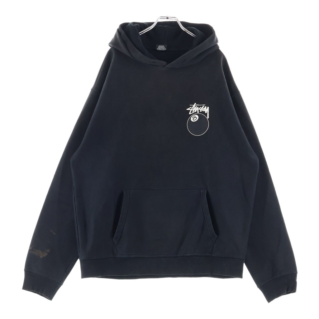 STUSSY(ステューシー) 8ボール 両面ストックロゴプリント プルオーバーパーカー フーディー ブラック Z4000SZS22